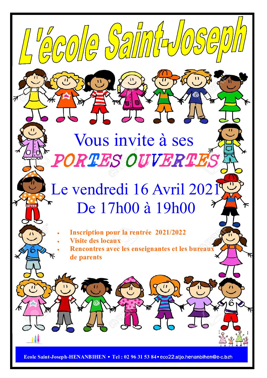 Affiche porte-ouverte école St Joseph 2021
